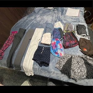 Shorts, leggings, yoga pants & a skirt